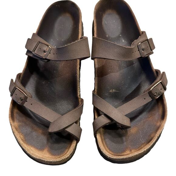 Birkenstock Women’s 39 (8.5/9) Brown Mayari Slip On Sandals - Picture 1 of 8